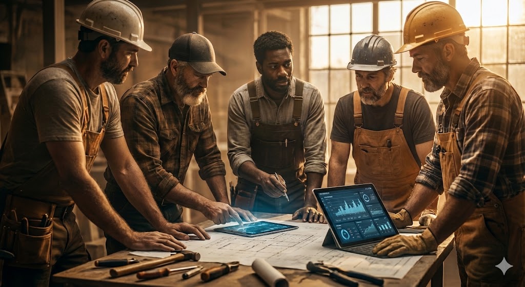 Tradespeople at work